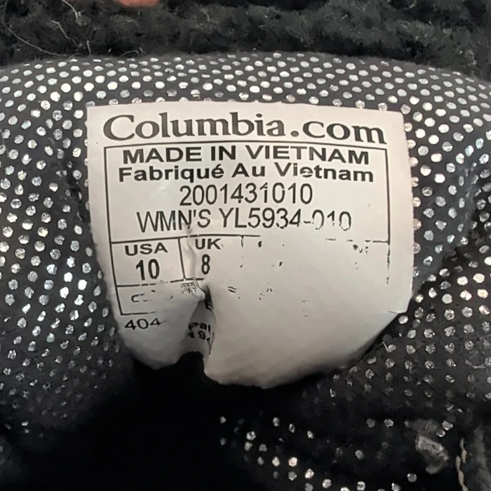 Columbia Waterproof Winter Snow Boots Women's Size 10‎ Black Sherpa Lined